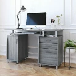 Complete Workstation Computer Desk with Storage Gray - Techni Mobili -Outlet Desks Store unnamed file 343