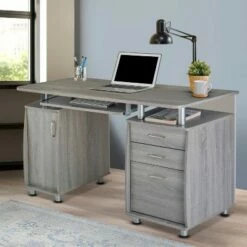 Complete Workstation Computer Desk with Storage Gray - Techni Mobili -Outlet Desks Store unnamed file 345