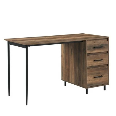 52" Augustine 3 Drawer Cabinet Executive Desk - Saracina Home Dark Walnut 9 52" Augustine 3 Drawer Cabinet Executive Desk - Saracina Home Dark Walnut - Image 7