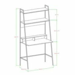 36" Writing Desk with Open Storage Bookshelf - Saracina Home Gray Wash -Outlet Desks Store unnamed file 350