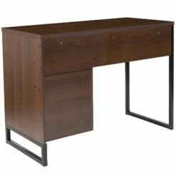 Flash Furniture Northbrook Rustic Coffee Wood Grain Finish Computer Desk with Black Metal Frame -Outlet Desks Store unnamed file 3505