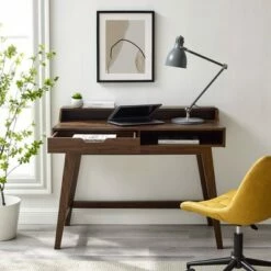 Nyle Modern Scandinavian 1 Drawer Hutch Computer Desk - Saracina Home Solid White -Outlet Desks Store unnamed file 3510