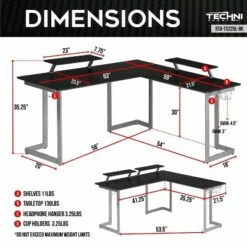 Warrior L Shaped Gaming Desk - Techni Sport Black -Outlet Desks Store unnamed file 3520