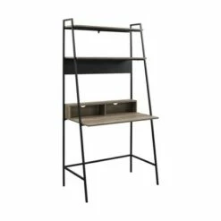 36" Writing Desk with Open Storage Bookshelf - Saracina Home Gray Wash -Outlet Desks Store unnamed file 353