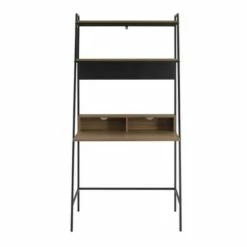 36" Writing Desk with Open Storage Bookshelf - Saracina Home Gray Wash -Outlet Desks Store unnamed file 354