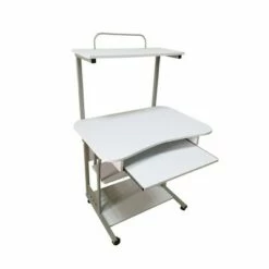 Mobile Computer Tower with Shelf - Buylateral White -Outlet Desks Store unnamed file 3584