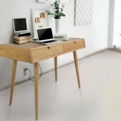 Desk with USB Ports Natural Oak - Flora Home -Outlet Desks Store unnamed file 3587