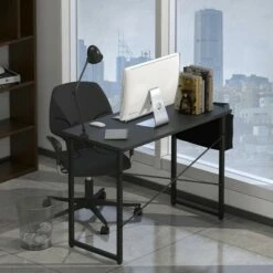Costway 40''Modern Computer Desk Study Writing Table w/ Storage Bag Black/Coffee/Brown -Outlet Desks Store unnamed file 359