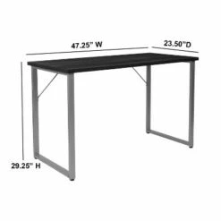 Flash Furniture Harvey Black Finish Computer Desk with Silver Metal Frame -Outlet Desks Store unnamed file 3592
