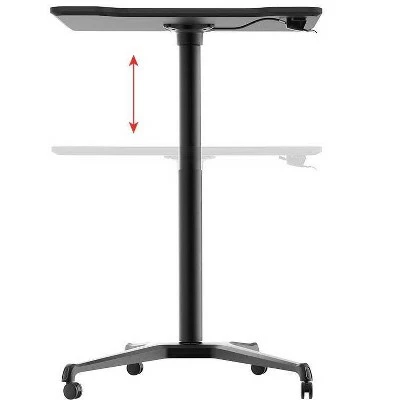 Monoprice Gas-Lift Sit-Stand Rolling Laptop Desk Riser - Black (31.5 x 23.5in) Table Top for Single Display, Height Adjustable 29.5"-42.3" Max 7 Monoprice Gas-Lift Sit-Stand Rolling Laptop Desk Riser - Black (31.5 x 23.5in) Table Top for Single Display, Height Adjustable 29.5"-42.3" Max - Image 5