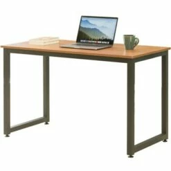 Basicwise Wooden Writing Desk Homes Office Table with Sturdy Metal Frame -Outlet Desks Store unnamed file 3605