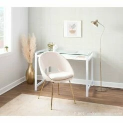 Hover Contemporary Desk - LumiSource Clear/white -Outlet Desks Store unnamed file 3623
