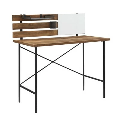 Urban Industrial Plank Writing Desk with Office Accessories - Saracina Home Gray Wash 10 Urban Industrial Plank Writing Desk with Office Accessories - Saracina Home Gray Wash - Image 8