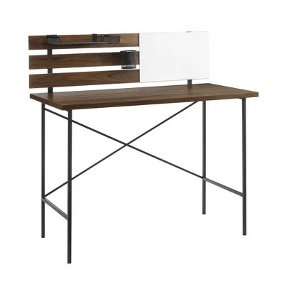 Urban Industrial Plank Writing Desk with Office Accessories - Saracina Home Gray Wash 11 Urban Industrial Plank Writing Desk with Office Accessories - Saracina Home Gray Wash - Image 9