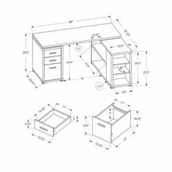 Wood L Shaped Computer Desk with Drawers - EveryRoom White -Outlet Desks Store unnamed file 3687
