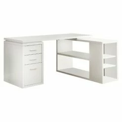 Wood L Shaped Computer Desk with Drawers - EveryRoom White -Outlet Desks Store unnamed file 3689