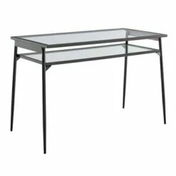 Modern 2 Tier Glass Top Writing Desk with Metal Legs - Saracina Home Gold -Outlet Desks Store unnamed file 3771