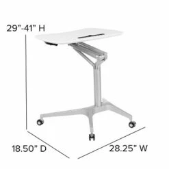 Flash Furniture Mobile Sit-Down, Stand-Up Ergonomic Computer Desk - Standing Desk -Outlet Desks Store unnamed file 3785
