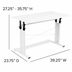 Flash Furniture Height Adjustable (27.25-35.75"H) Sit to Stand Home Office Desk -Outlet Desks Store unnamed file 3799