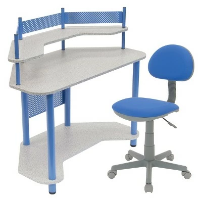 Laminate Corner Computer Desk with Hutch - Calico Designs Black 6 Laminate Corner Computer Desk with Hutch - Calico Designs Black - Image 4