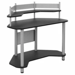 Laminate Corner Computer Desk with Hutch - Calico Designs Black 15 Laminate Corner Computer Desk with Hutch - Calico Designs Black -Outlet Desks Store unnamed file 3845