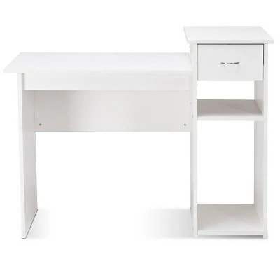 Costway Computer Desk PC Laptop Table w/ Drawer and Shelf Home Office Furniture White 7 Costway Computer Desk PC Laptop Table w/ Drawer and Shelf Home Office Furniture White - Image 5