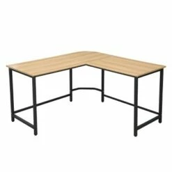Edgemod Daniel Compact L Shaped Office Desk Natural/Black - Poly & Bark -Outlet Desks Store unnamed file 3892
