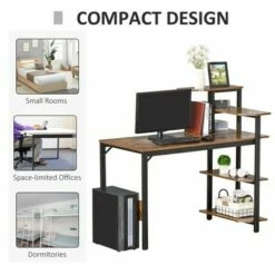 HomCom Modern Compact Computer Desk with Shelf Rack Storage -Outlet Desks Store unnamed file 3913