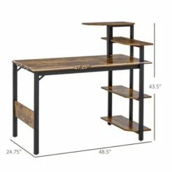 HomCom Modern Compact Computer Desk with Shelf Rack Storage -Outlet Desks Store unnamed file 3914
