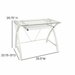 Flash Furniture Clear Tempered Glass Computer Desk with White Pull-Out Keyboard Tray and White Crisscross Frame 13 Flash Furniture Clear Tempered Glass Computer Desk with White Pull-Out Keyboard Tray and White Crisscross Frame -Outlet Desks Store unnamed file 3987