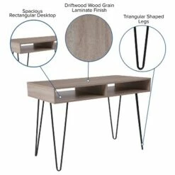 Emma and Oliver Oak Wood Grain Finish Computer Table with Black Metal Legs -Outlet Desks Store unnamed file 3995