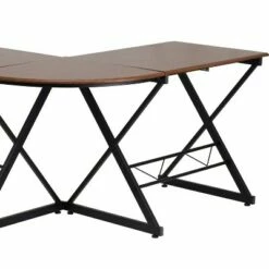 Flash Furniture Teakwood Laminate L-Shape Computer Desk with Pull-Out Keyboard Tray -Outlet Desks Store unnamed file 4011
