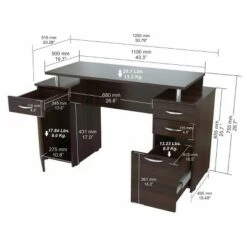 43.3" Computer Desk Espresso - Inval -Outlet Desks Store unnamed file 4024
