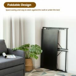 Costway Folding Computer Desk Writing Study Table w/6 Hooks Home Office BlackRustic BrowBrown Natural -Outlet Desks Store unnamed file 413