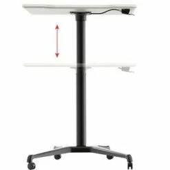 Monoprice Gas-Lift Sit-Stand Rolling Laptop Riser Desk - Light Oak (31.5 x 23.5in) Table Top for Single Display, Height Adjustable 29.5"-45.25" Max -Outlet Desks Store unnamed file 4136