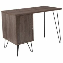 Flash Furniture Woodridge Collection Rustic Wood Grain Finish Computer Desk with Metal Cabinet Door and Black Metal Legs -Outlet Desks Store unnamed file 4139
