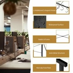 Costway Folding Computer Desk Writing Study Table w/6 Hooks Home Office BlackRustic BrowBrown Natural -Outlet Desks Store unnamed file 415