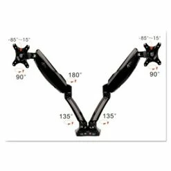 Alera AdaptivErgo Heavy-Duty Articulating Dual Monitor Arm w/USB & Audio 32" Black AEMA2H -Outlet Desks Store unnamed file 4156