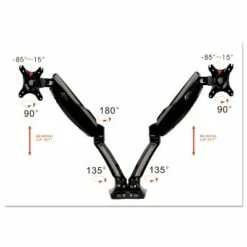 Alera AdaptivErgo Heavy-Duty Articulating Dual Monitor Arm w/USB & Audio 32" Black AEMA2H -Outlet Desks Store unnamed file 4157
