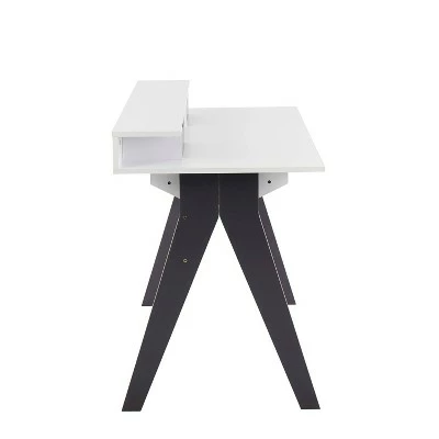 Wishbone Contemporary Computer Desk Wood Gray/White - LumiSource 3 Wishbone Contemporary Computer Desk Wood Gray/White - LumiSource