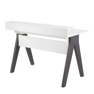 Wishbone Contemporary Computer Desk Wood Gray/White - LumiSource 4 Wishbone Contemporary Computer Desk Wood Gray/White - LumiSource - Image 2