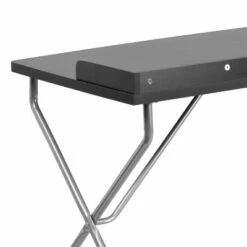 Flash Furniture Black Computer Desk with Raised Border and Silver Metal Frame -Outlet Desks Store unnamed file 4183