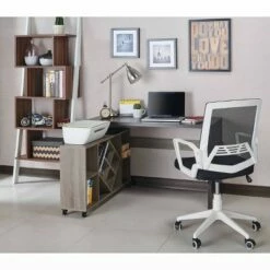 2pc Ebro Modular Desk Chestnut Brown - HOMES: Inside + Out -Outlet Desks Store unnamed file 4200