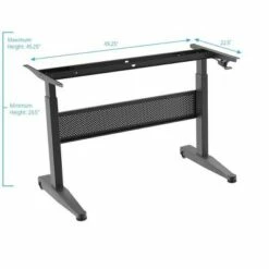 Monoprice Height Adjustable Gas-Lift Sit-Stand Desk Frame - 5 Feet Wide - Black | Mobile and Versatile, Easy to use, Smooth and Quiet