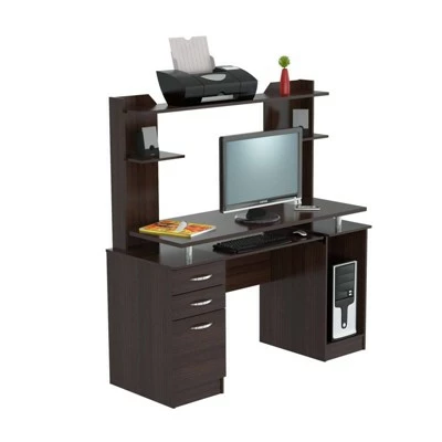 Computer Work Center with Hutch Espresso - Inval 6 Computer Work Center with Hutch Espresso - Inval - Image 5