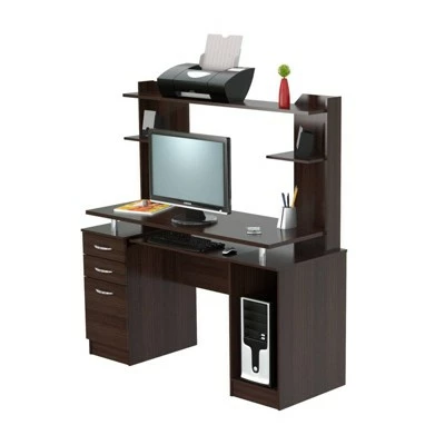 Computer Work Center with Hutch Espresso - Inval 7 Computer Work Center with Hutch Espresso - Inval - Image 6