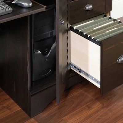 Harbor View Computer Desk with Hutch - Sauder Antique Black 6 Harbor View Computer Desk with Hutch - Sauder Antique Black - Image 4