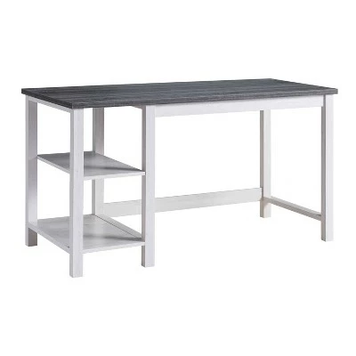 Stoneridge 2 Shelves Desk White Oak/Distressed Gray - HOMES: Inside + Out 3 Stoneridge 2 Shelves Desk White Oak/Distressed Gray - HOMES: Inside + Out