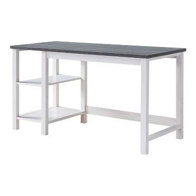 Stoneridge 2 Shelves Desk White Oak/Distressed Gray - HOMES: Inside + Out 4 Stoneridge 2 Shelves Desk White Oak/Distressed Gray - HOMES: Inside + Out - Image 2