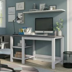 Stoneridge 2 Shelves Desk White Oak/Distressed Gray - HOMES: Inside + Out 10 Stoneridge 2 Shelves Desk White Oak/Distressed Gray - HOMES: Inside + Out -Outlet Desks Store unnamed file 4276